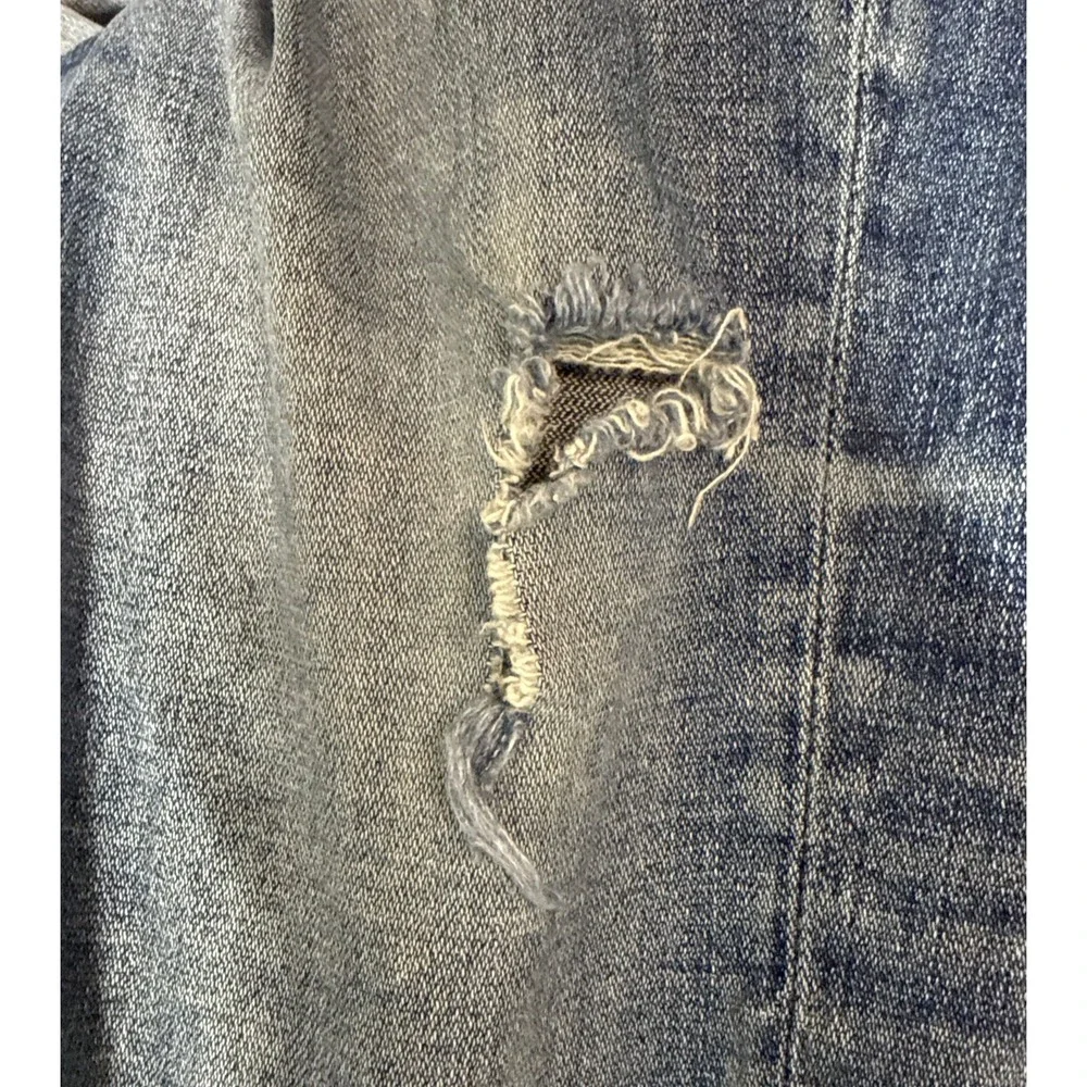 True Religion Jeans Men 36 Blue Medium Wash Denim Cotton Straight Leg Distressed